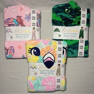 NEW Bundle of 3 - SaintEve Kid's Hooded Beach Wrap - Toucan, Mermaid, Alligator
